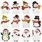 Wrapables Snowmen, Santa, and Penguin Christmas Sticky Notes, Adhesive Winter Holiday Memo Notepads for Home, Office, Work (Set of 12)